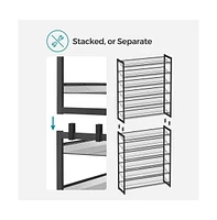 Slickblue 12-Tier Shoe Rack, Stackable 6-Tier Organizers, 48-60 Pairs of Shoes, Large Capacity