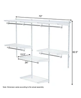 Sugift Adjustable Wall Mounted Closet Rack System with Shelf
