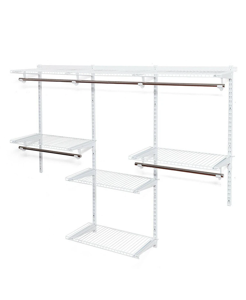 Sugift Adjustable Wall Mounted Closet Rack System with Shelf