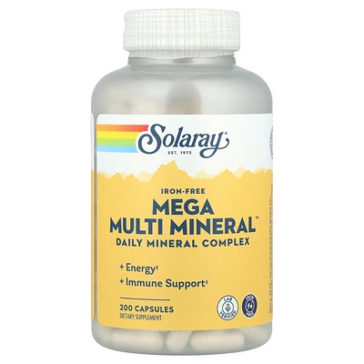 Solaray Mega Multi Mineral Iron Free - 200 Capsules