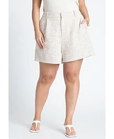 Eloquii Plus Tweed Short