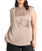 Eloquii Women's Overlap Front Blouse