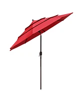 Yescom 3 Tier Patio Umbrella with Crank Handle Push to Tilt Home Garden