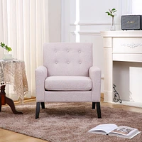 Streamdale Furniture Beige Upholstered Accent Chair for Living Room or Bedroom