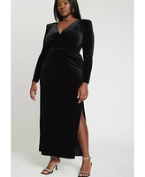 Eloquii Plus Size Velvet Tie Waist Gown