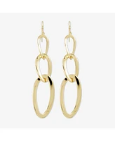 sanctuaire Statement Flat Chain Drop Earrings Gold