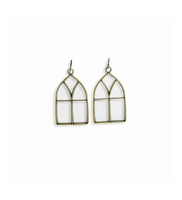 sanctuaire Stained Glass Statement Earrings Antique Gold