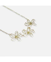 sanctuaire Sanctuary Project by 3D Modern Art Wire Flower Necklace Gold