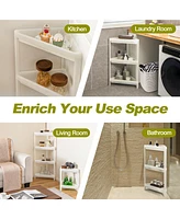 Sugift 2 Pack 3-Tier Detachable Floor Corner Shower Shelf with Drainage Holes