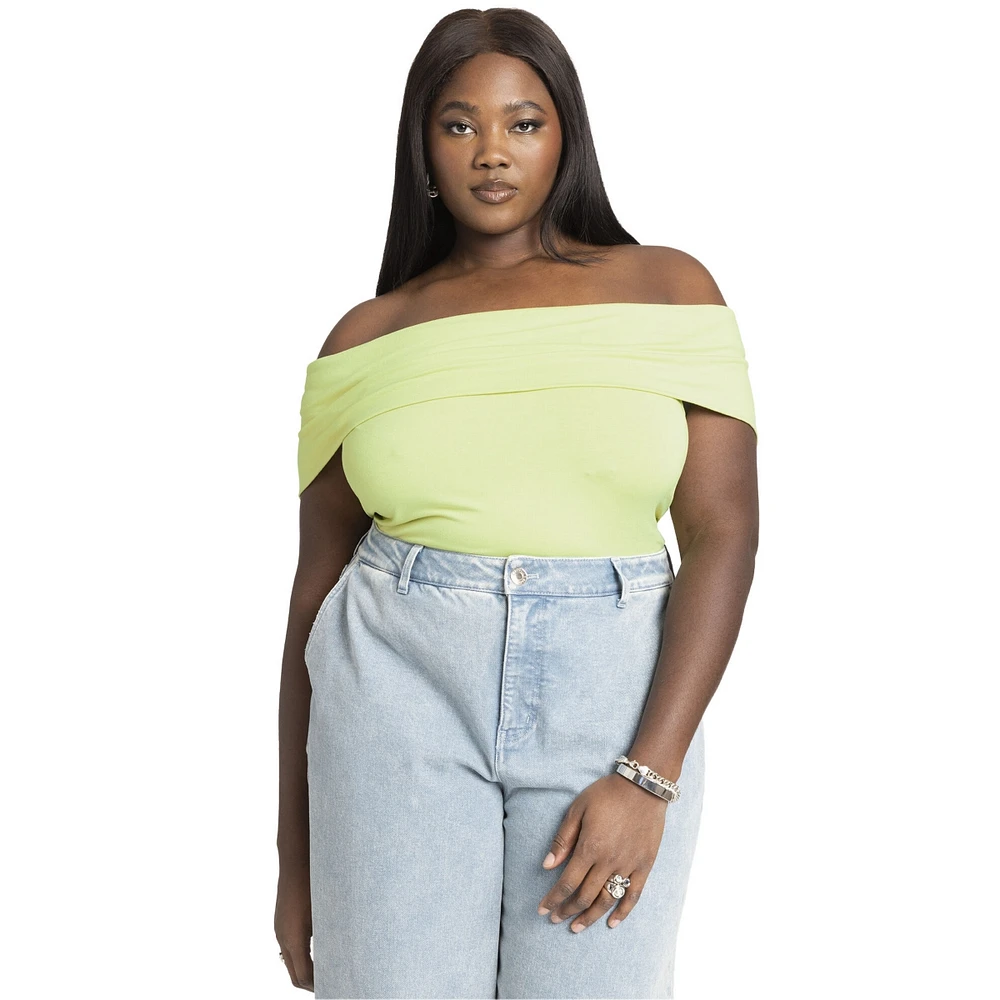 Eloquii Plus Off The Shoulder Fitted Top