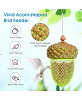 Sugift Metal Acorn Wild Bird Feeder Outdoor Hanging Food Dispenser for Garden Yard