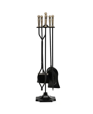 Sugift 31 inch 5 Pieces Metal Fireplace Tool Set with Stand