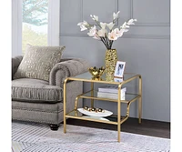 Streamdale Furniture Astrid End Table in Gold & Mirror