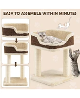 Vebreda Sugift Multi-Level Cat Climbing Tree with Scratching Posts and Large Plush Perch