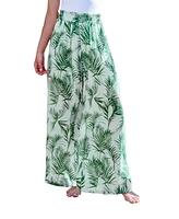 Cupshe Women's Tropical Smocked Waist Wide Leg Pants