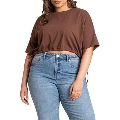 Eloquii Plus Crop Tie Tee