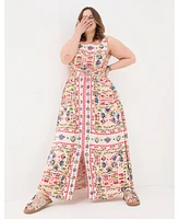 FatFace Plus Carmen Trail Marks Maxi Dress