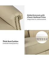 Chapas Transitional Genuine Leather Power Recliner