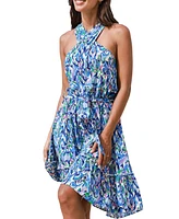 Cupshe Women's Belted Watercolor Print Mini Beach Dress