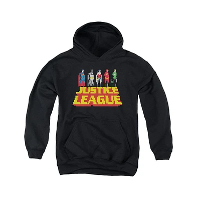 Justice League Boys of America Youth Standing Above Pull Over Hoodie / Hooded Sweatshirt
