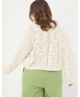 FatFace Plus Size Annabelle Patchwork Cardigan