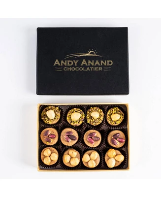 Andy Anand Chocolatier Andy Anand's Exquisite Gourmet Parfait Truffles, made with a Medley of Nuts, Pistachios, Hazelnut, Almonds, No Sugar Added (8 O