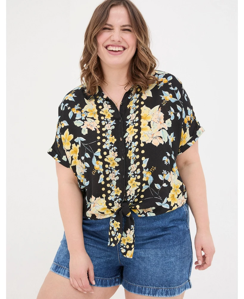 FatFace Plus Cali Citrus Floral Shirt