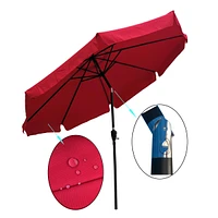 Simplie Fun 10FT Patio Umbrella Market Round With Crank And Push Button