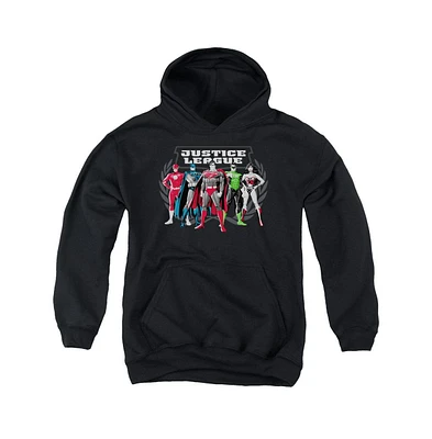 Justice League Boys of America Youth The Five Pull Over Hoodie / Hooded Sweatshirt