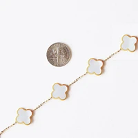 The Lovery Mother of Pearl Clover Necklace 14K Gold