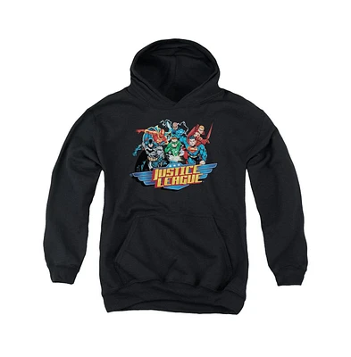 Justice League Boys of America Youth Ready To Fight Pull Over Hoodie / Hooded Sweatshirt