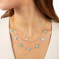 The Lovery Turquoise Clover Necklace 14K Gold