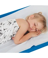 ECR4Kids Stackable Kiddie Cot with Sheet, Standard Size, Blue, 6-Pack