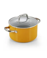 Cook N Home 6-Quart Hard Anodized Healthy Ceramic Nonstick Gumbo Pasta Pot,Yellow