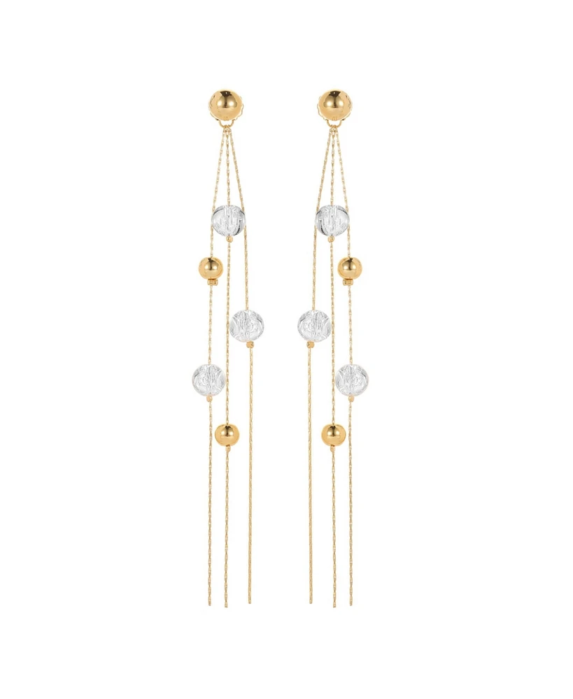 Classicharms FrostLily Azeztulite Crystal and Bead Drop Earrings