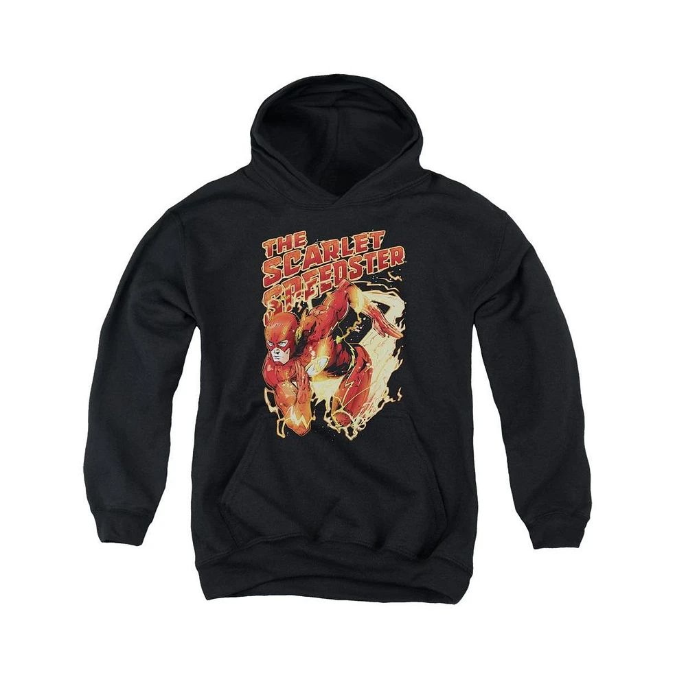 Justice League Boys of America Youth Scarlet Speedster Pull Over Hoodie / Hooded Sweatshirt