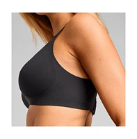 Siella Women's No-Show V-Neck Bra with removable pads