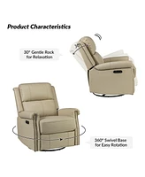 Chapas Transitional Genuine Leather Power Recliner