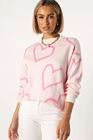 Petal and Pup Women's Gracelynn Heart Knit Sweater