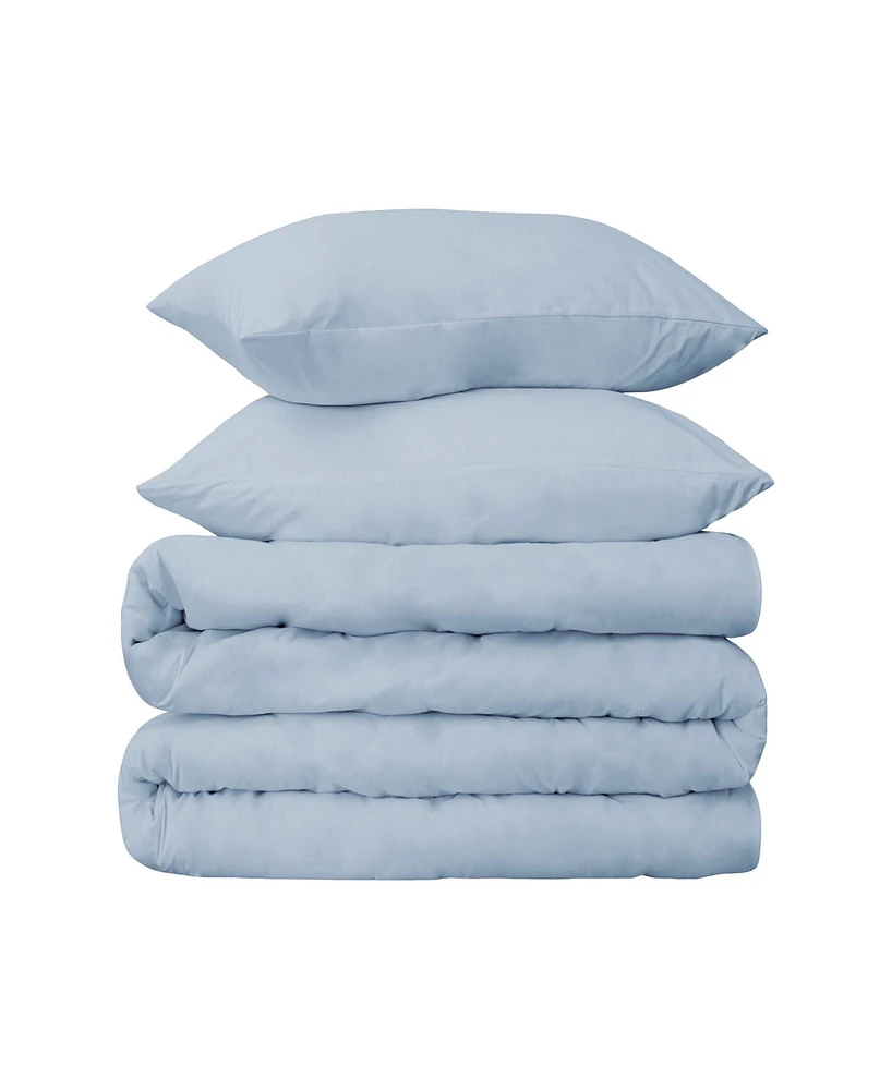Superior Egyptian Cotton 650 Thread Count Solid Luxury Duvet Cover Set, King/California King