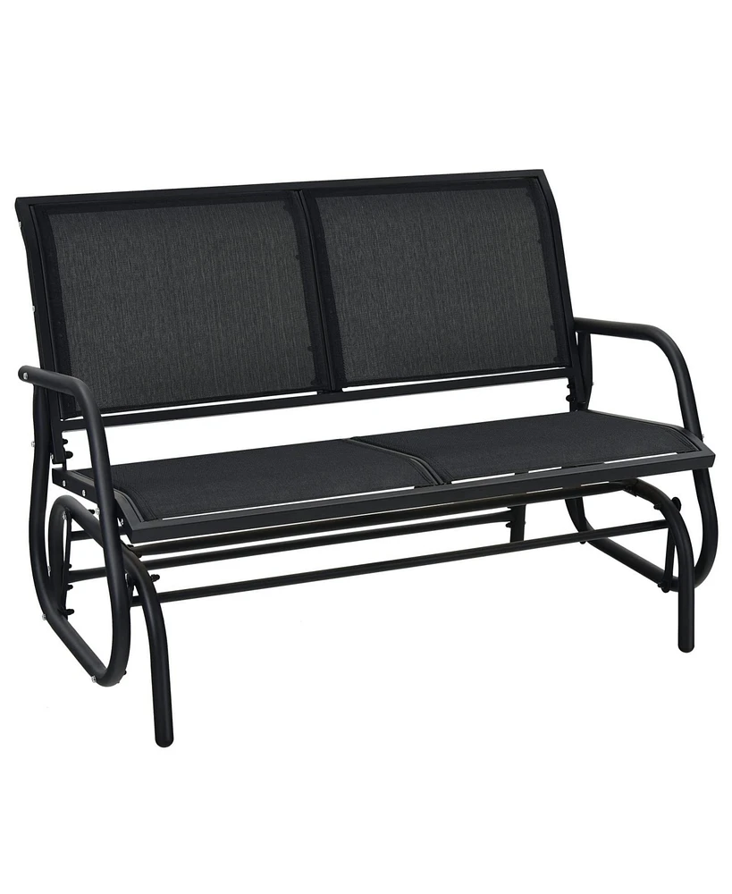 Sugift Swing Glider Chair 48 Inch Loveseat Rocker Lounge Backyard