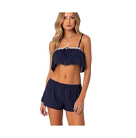 Edikted Women's Edan Eyelet Crop Top