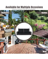 Sugift 2-Person Wicker Hanging Porch Swing with 2 Back Cushions and 1 Seat Cushion