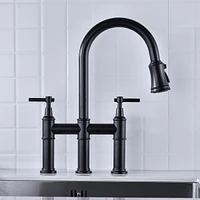 Streamdale Furniture Bridge Kitchen Faucet With Pulldown Spray Head In Spot