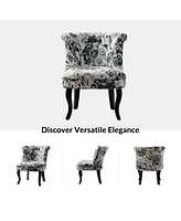 Grahame Contemporary Wooden Accent Chair with Black Leg