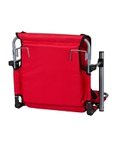 Stansport Tubular Frame Folding Stadium Seat with Arms - Red/Tan