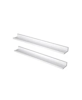 Slickblue Floating Shelves Set of 2, Wall Shelves Ledge with Front Edge