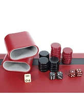 We Games /Black Leatherette Backgammon Set