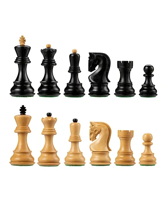 Bobby Fischer Zagreb Chess Pieces, Ebonized and Boxwood, 3.75 in. King