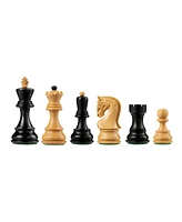 Bobby Fischer Zagreb Chess Pieces, Ebonized and Boxwood, 3.75 in. King